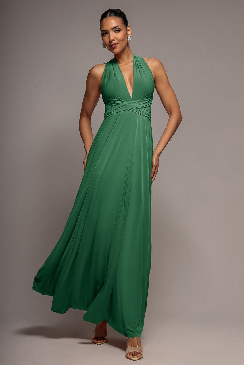 Multiway Tie-Up Maxi Dress - Vivid Emerald DR1186D