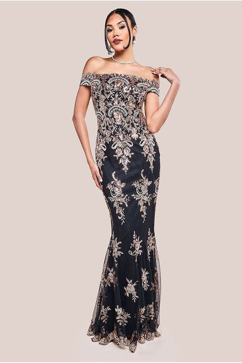 Goddiva Bandeau Sequin Embellished Maxi Dress In Gold Goddiva Sunray Hand Embellished Sequin A-Line Sleeveless Goddiva Bandeau Sequin Embellished Maxi Dress In Gold Goddiva Sunray Hand Embellished Sequin A-Line Sleeveless