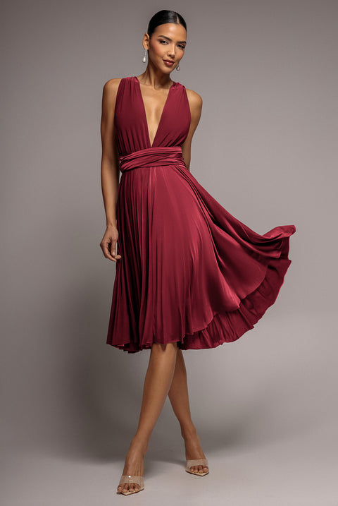 Soft Touch Multi Way Open Back Midi Dress - Berry by Goddiva