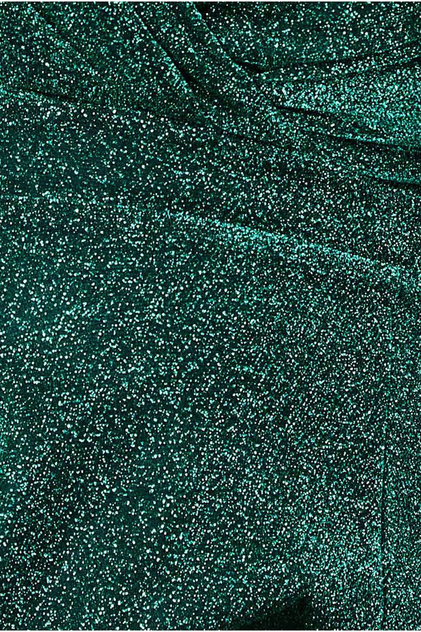 Crossover Lurex Glitter Maxi Dress - Emerald DR1886P