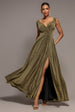 Crossover Lurex Glitter Maxi Dress - Brown by Goddiva