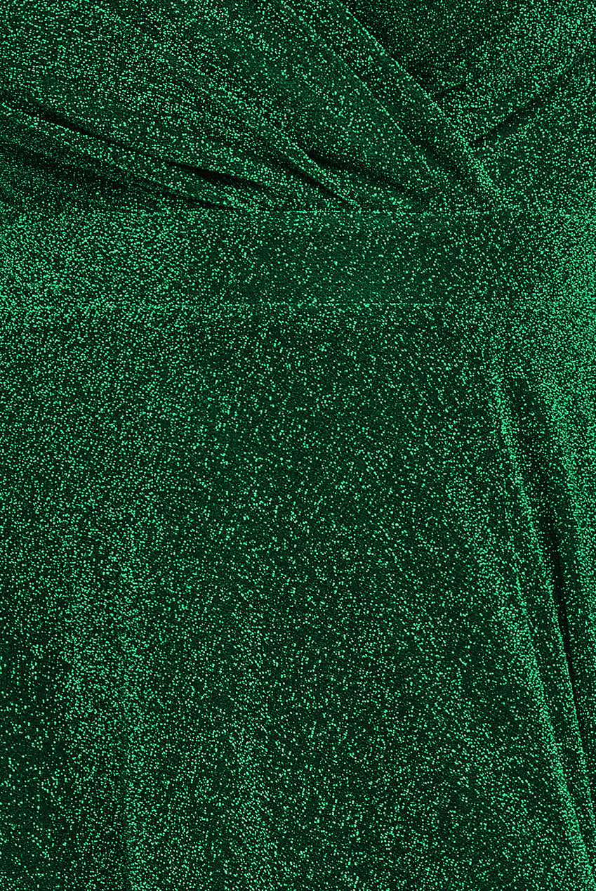 Crossover Lurex Glitter Maxi Dress - Emerald DR1886