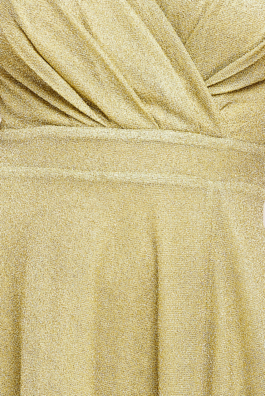 Crossover Lurex Glitter Maxi Dress - Gold DR1886