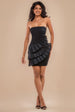 Fan Pleated Boobtube Scuba Crepe Mini - Black by Goddiva