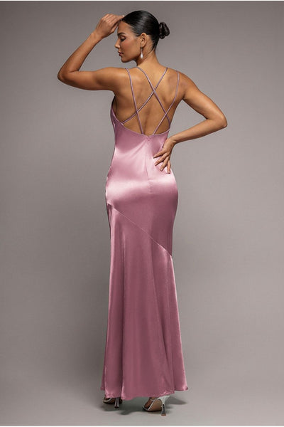 goddiva cowl back satin maxi dress product info and reviews goddiva cowl back satin maxi dress reviews Halter Cowl Neck Back Maxi Dress