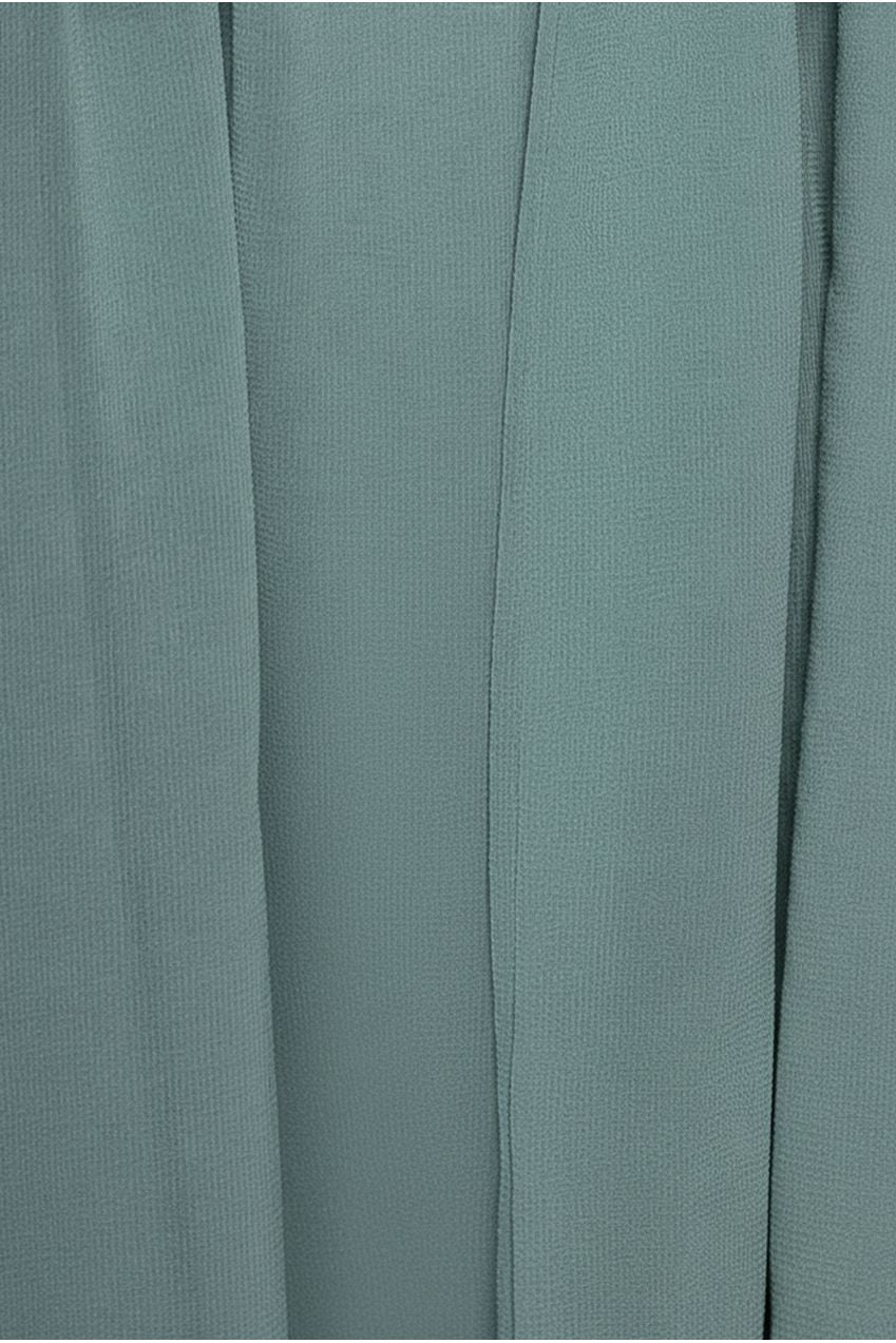 Sustainable Flutter Sleeve Chiffon Wrap Midi Dress - Sage Green DR2555BBS