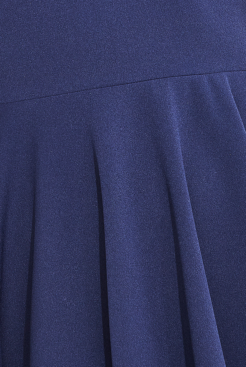 Strapless Crepe Skater Mini Dress - Navy Blue DR2575A