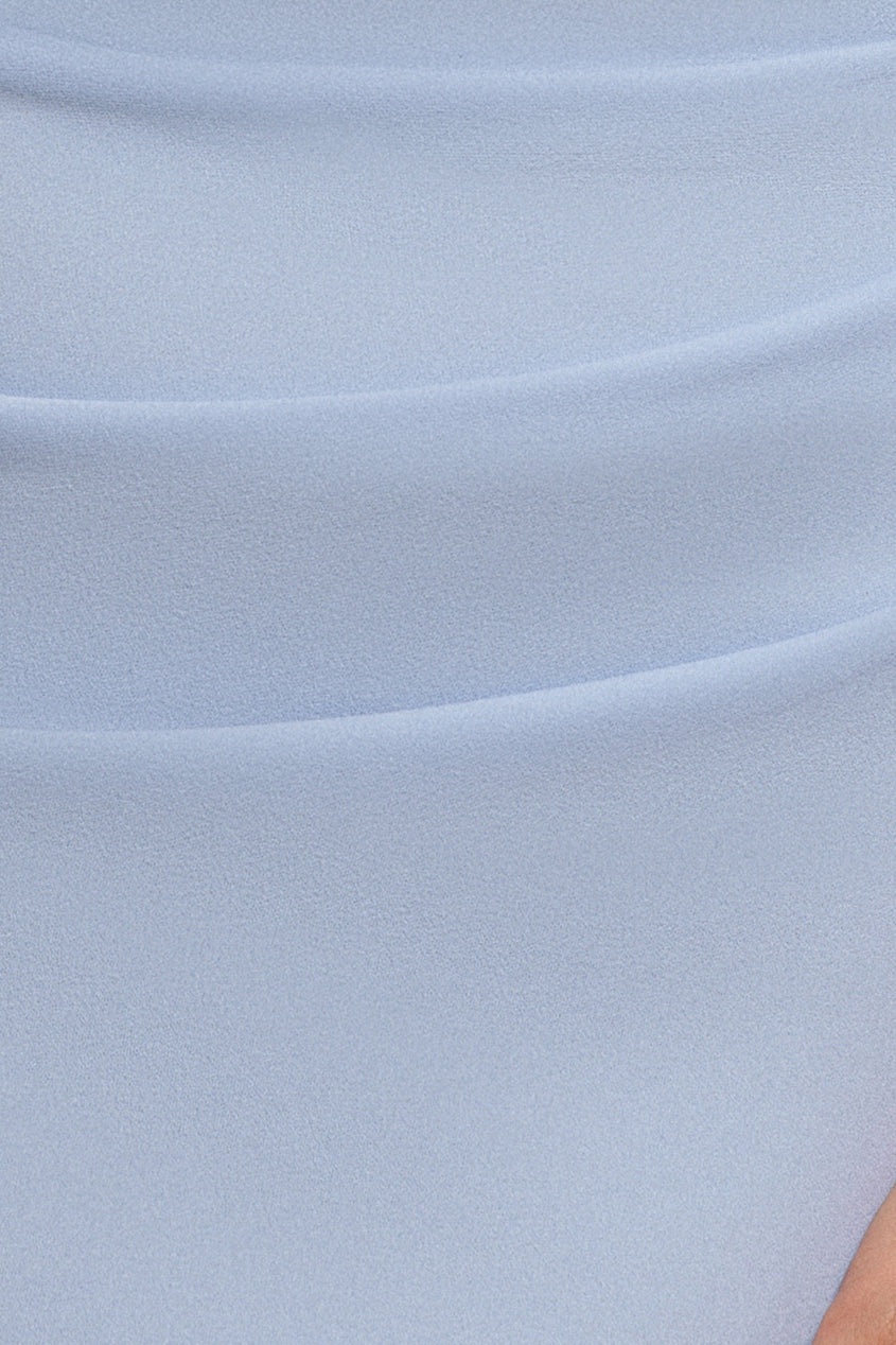 Off The Shoulder Pleated Waist Maxi Dress - Blue DR2594