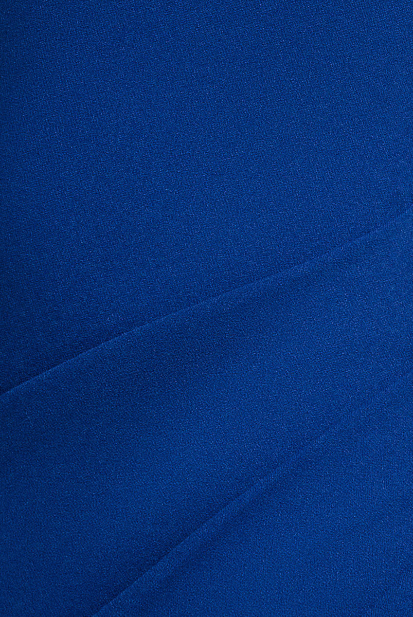 Sustainable Off Shoulder Asymmetric Pleated Waist Maxi Dress - Royal Blue DR2594SC