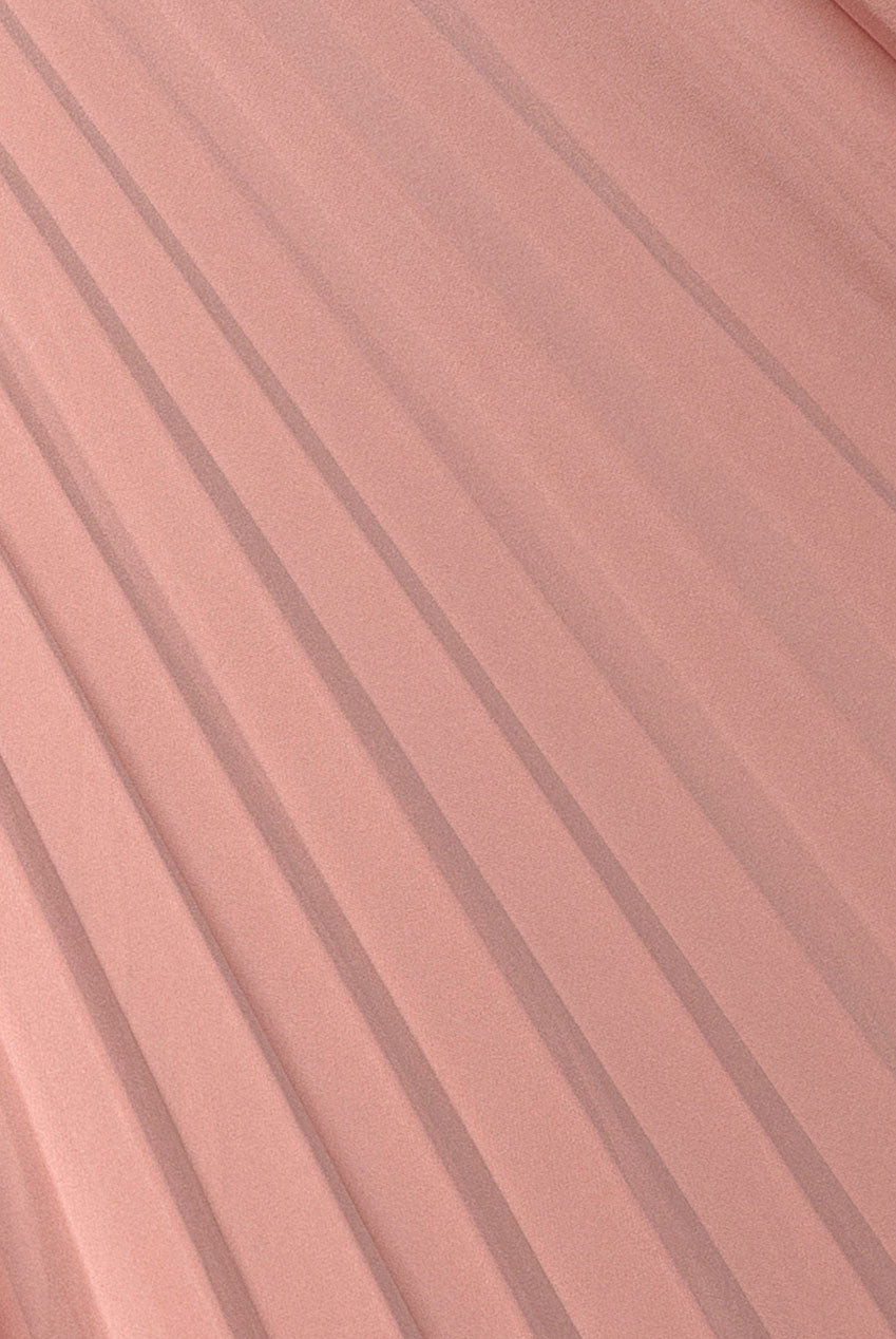 Plunge Neck Long Sleeve A Line Maxi Dress - Blush Pink DR2608