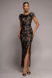 Tassel Split Maxi Dress - Black by Goddiva