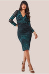 goddiva women's plus scalloped hem starburst midi dress reviews Scalloped Hem Starburst Midi Dress - Emerald
