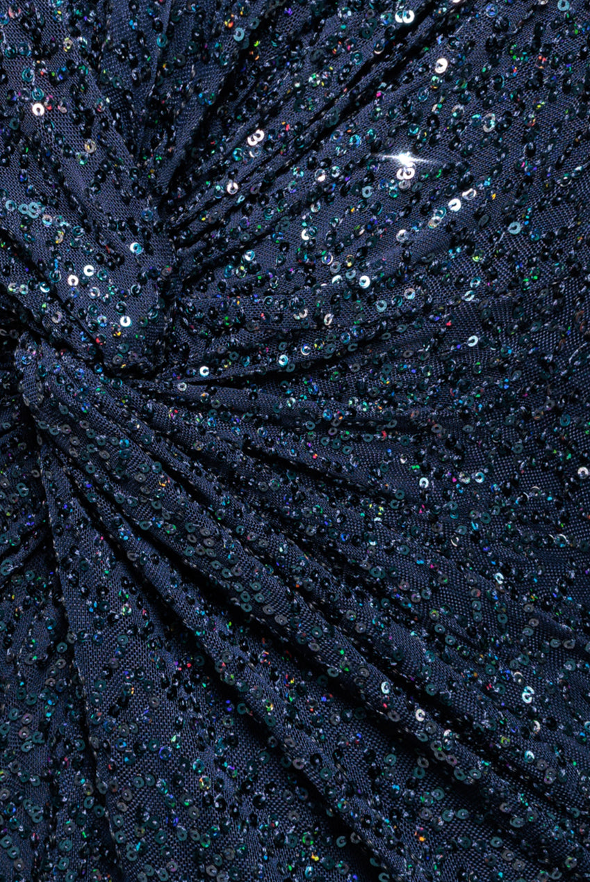 Twisted Front Sequin Maxi Dress - Navy DR2723