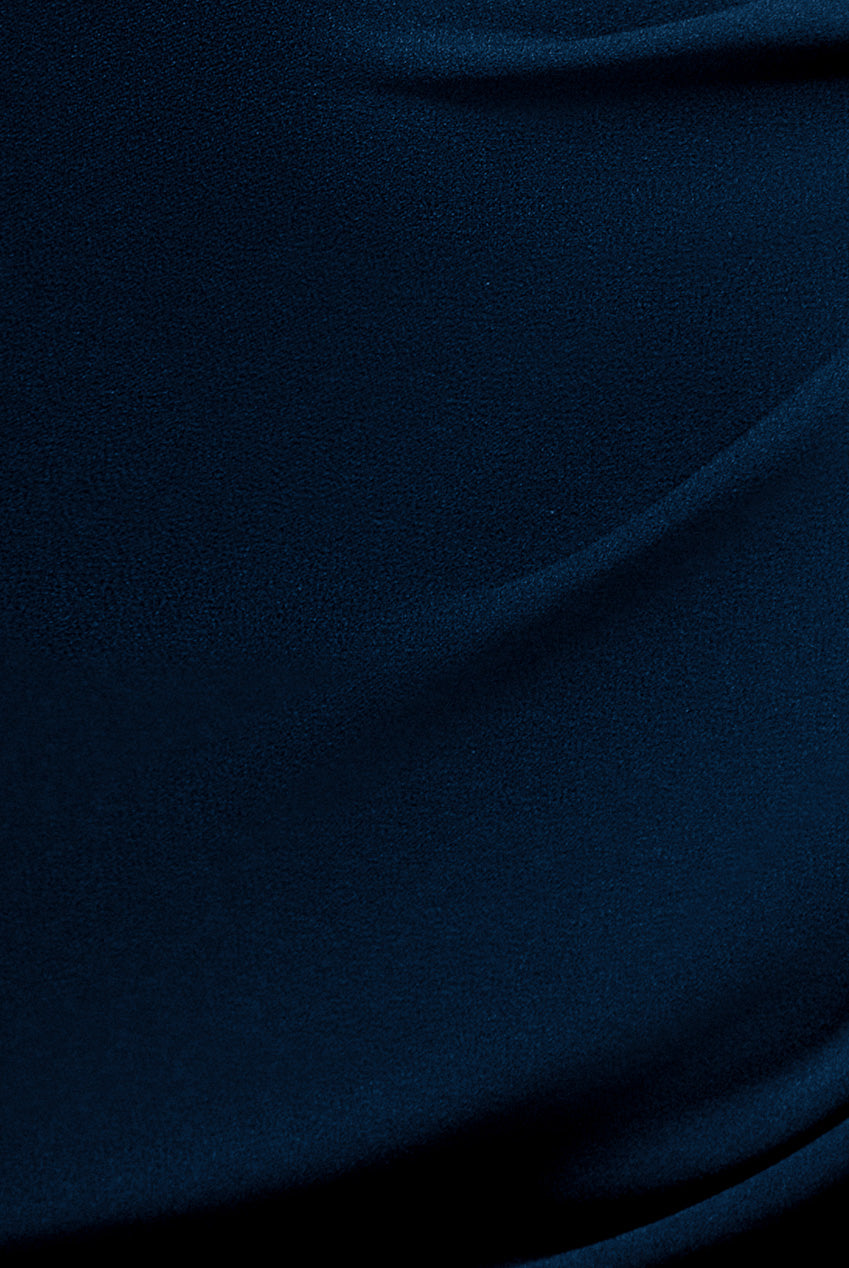 Flutter Sleeve Wrap Midi Dress - Navy Blue DR2804