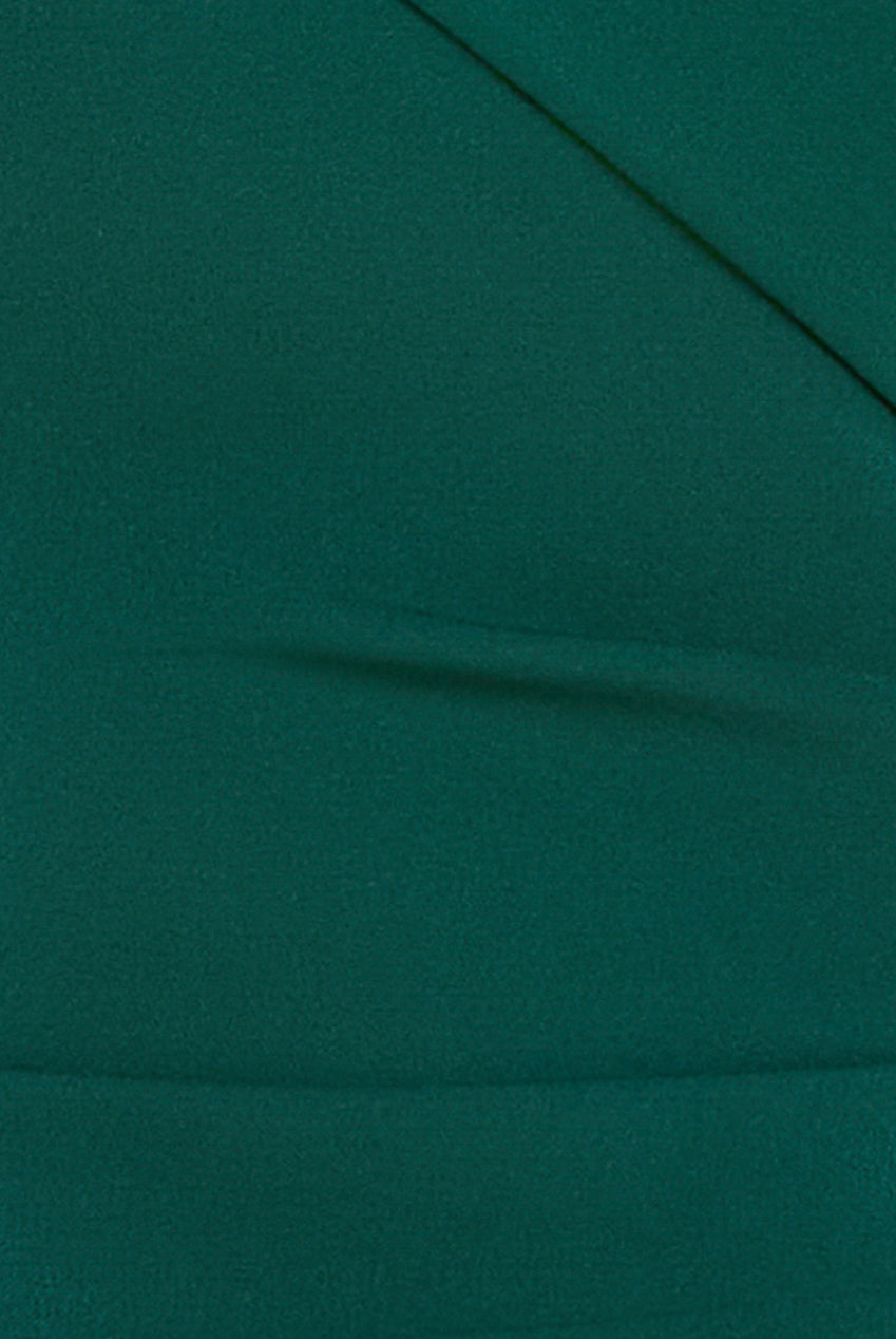 Scuba Crepe Off Shoulder Front Split Maxi Dress - Emerald DR2930