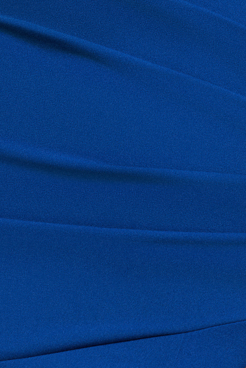 Scuba Crepe Off Shoulder Front Split Maxi Dress  - Royal Blue DR2930SC