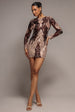 Boat Neck Full Sleeve Sequin Midi Dress - Champagne by Goddiva