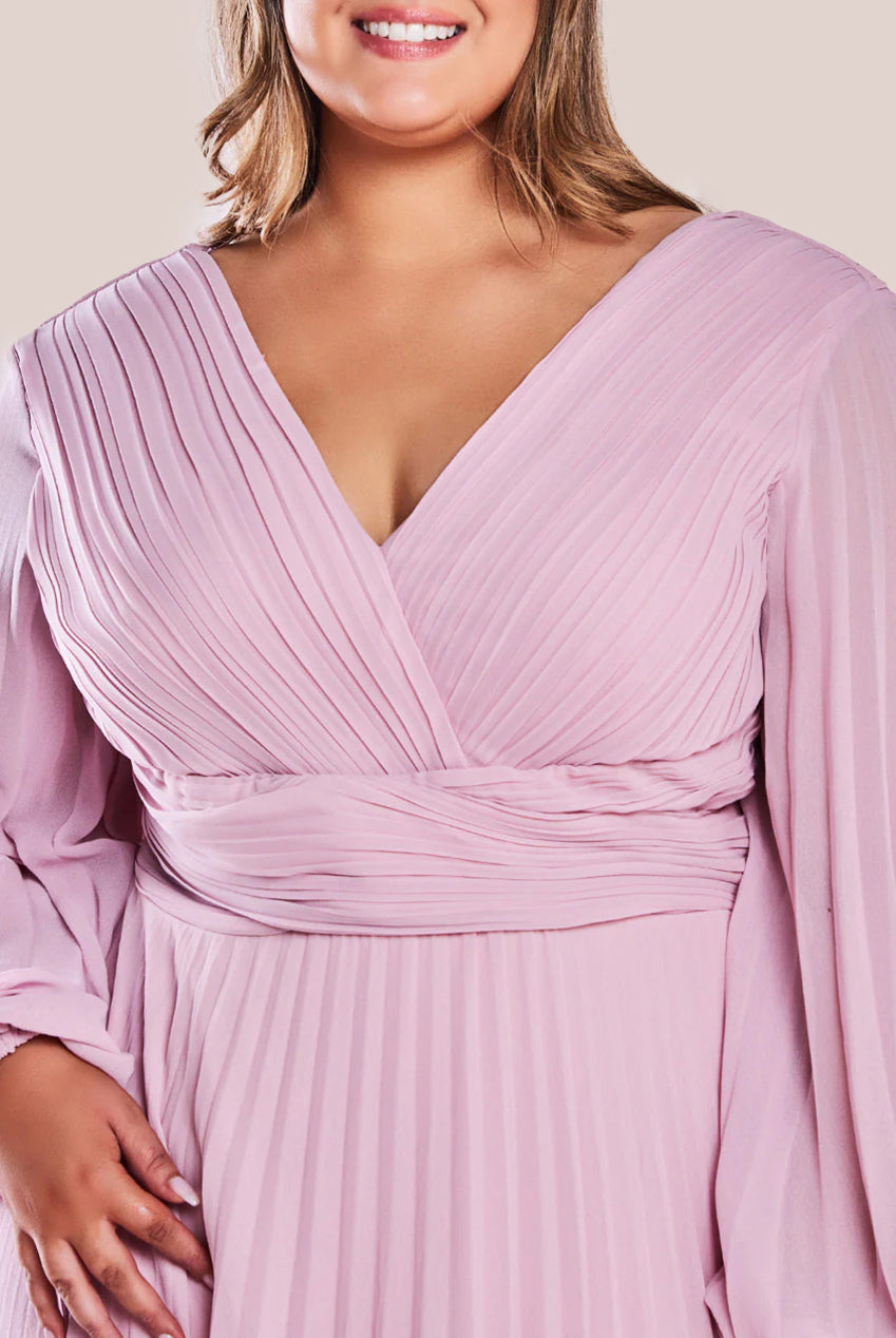 Balloon Sleeve Chiffon Maxi Dress - Pink DR3041PQZ