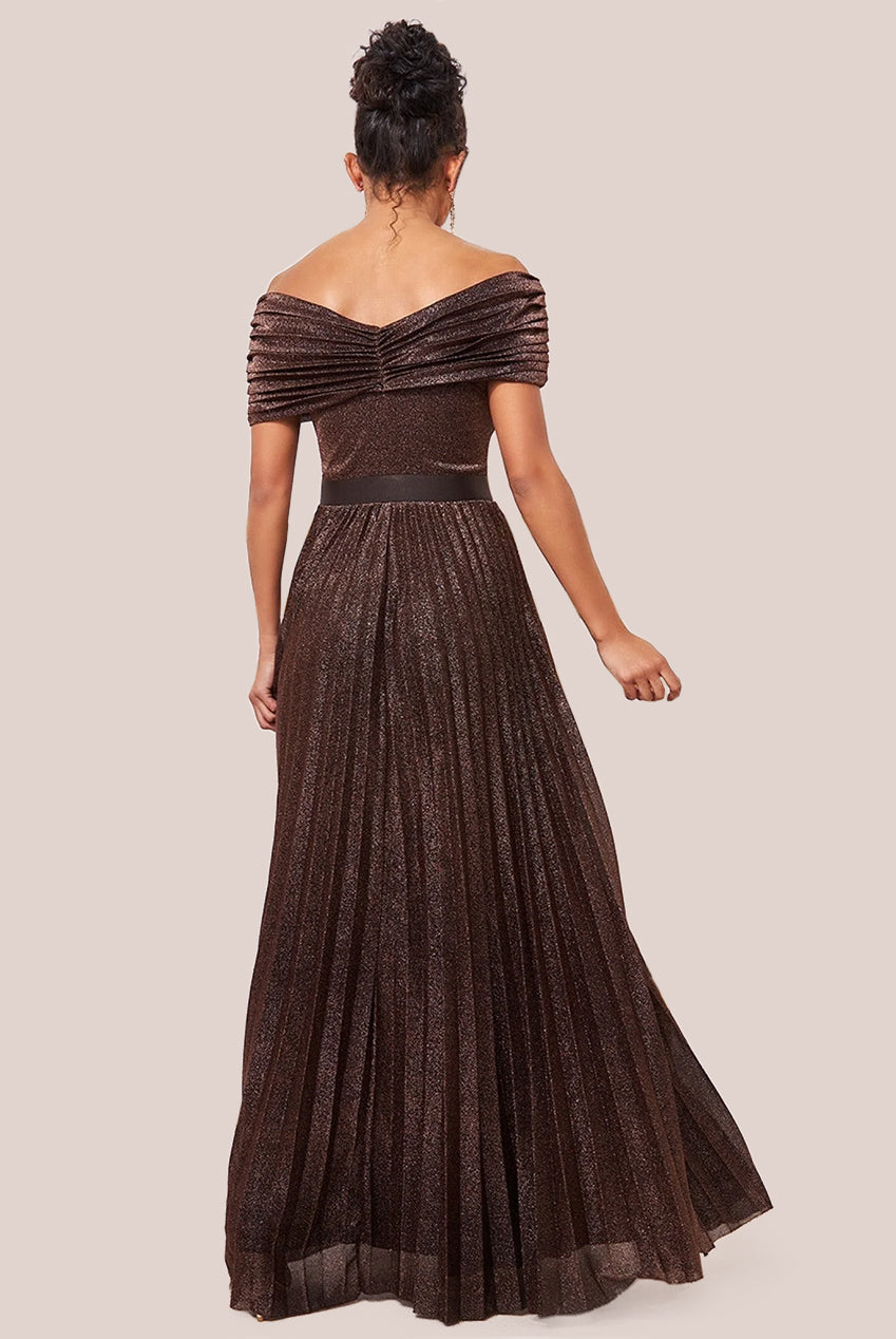 Bardot Pleated Skirt Maxi - Bronze DR3096A