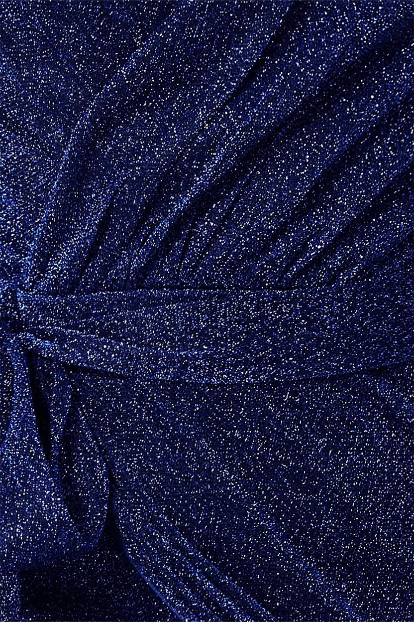 Wrap Style Spaghetti Strap Maxi With Split - Navy DR3137