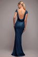 Cowl Back Sequin Maxi Dress - Navy by Goddiva