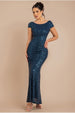 Cowl Back Sequin Maxi Dress - Navy by Goddiva
