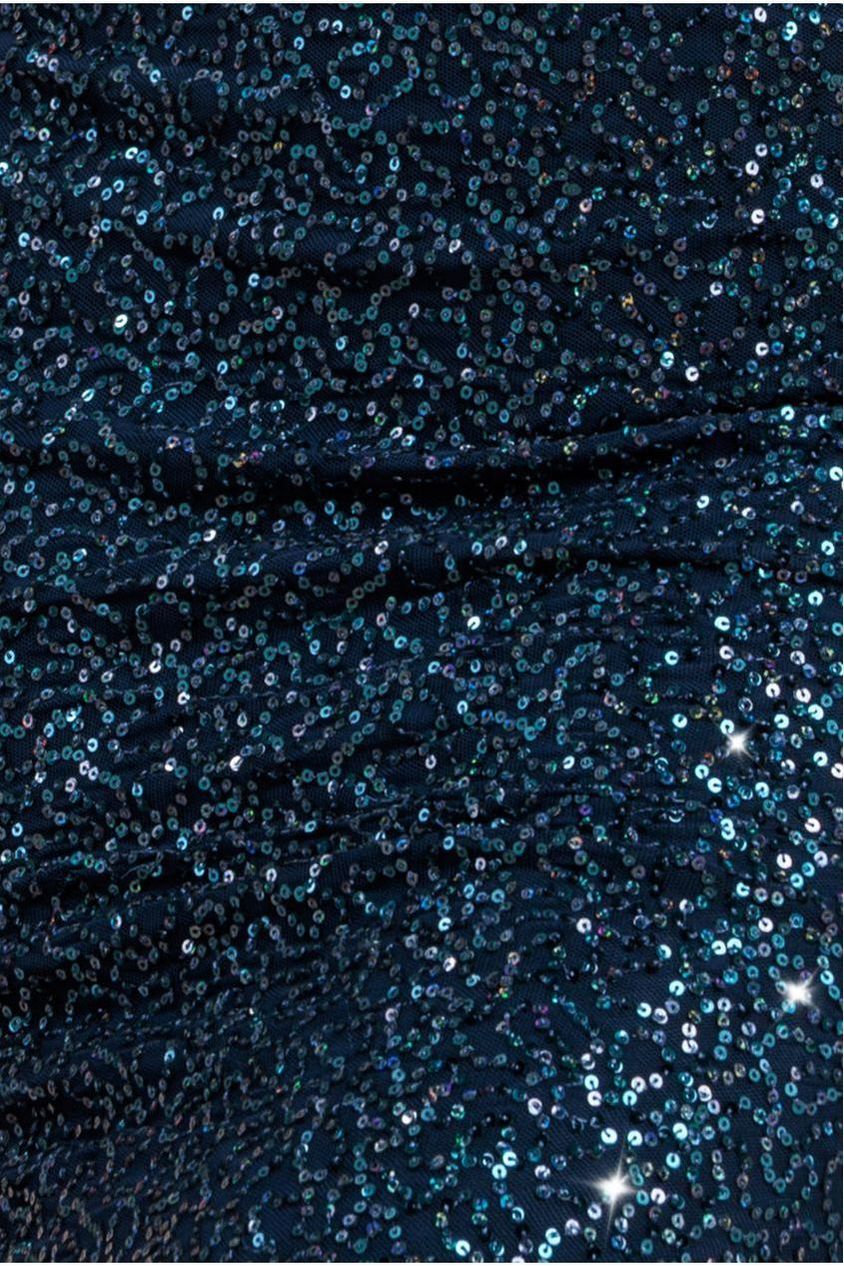Cowl Back Sequin Maxi Dress - Navy DR3191