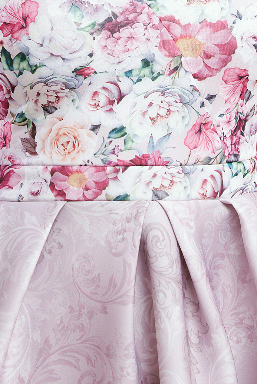 Sweetheart Floral Midi Dress - Blush DR3207