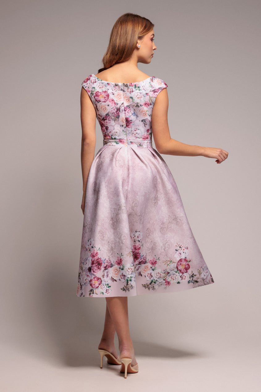 Sweetheart Floral Midi Dress - Blush DR3207