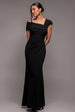 One Shoulder Evening Maxi Dress - Black by Goddiva