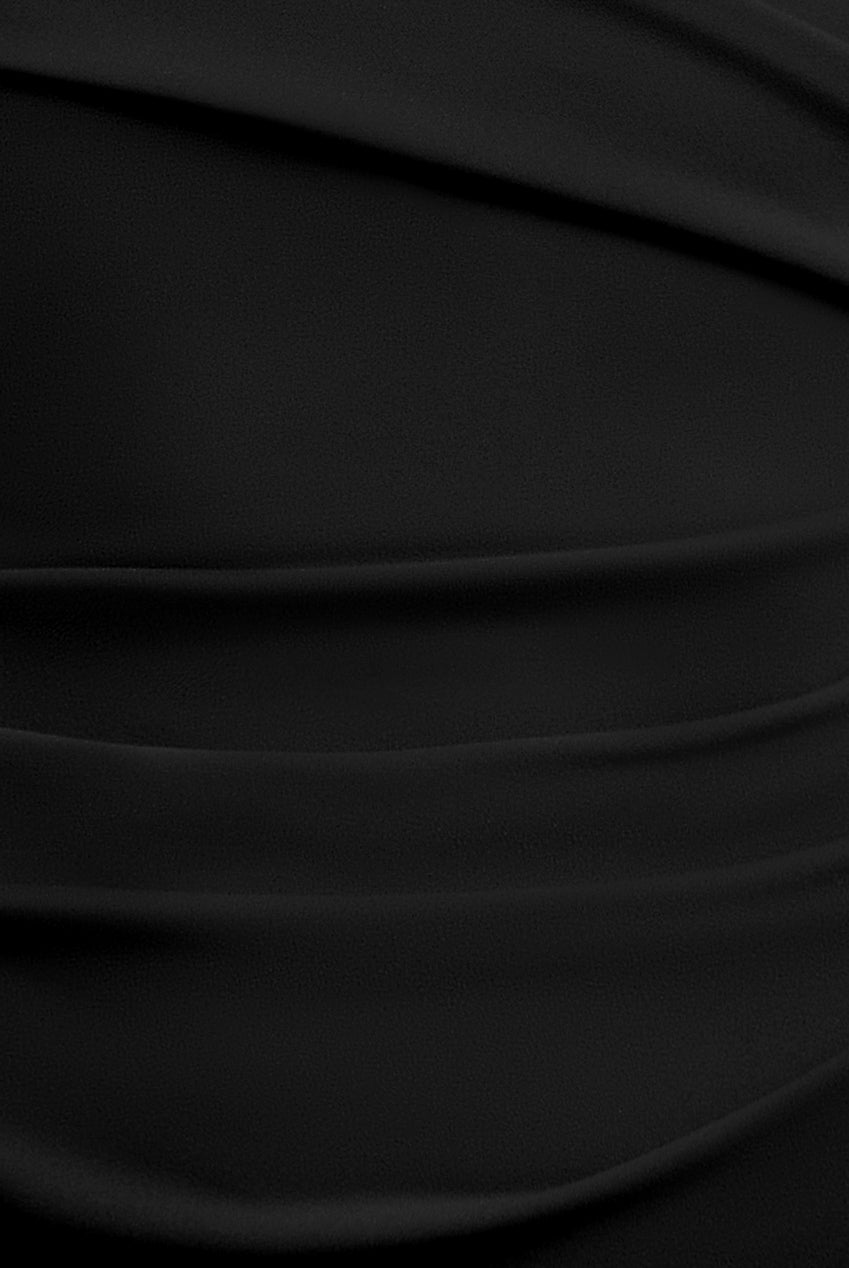 One Shoulder Evening Maxi Dress - Black DR3231