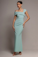 One Shoulder Scuba Crepe Evening Maxi Dress - Mint Green by Goddiva