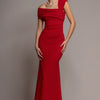 One Shoulder Evening Maxi Dress - Red | Goddiva