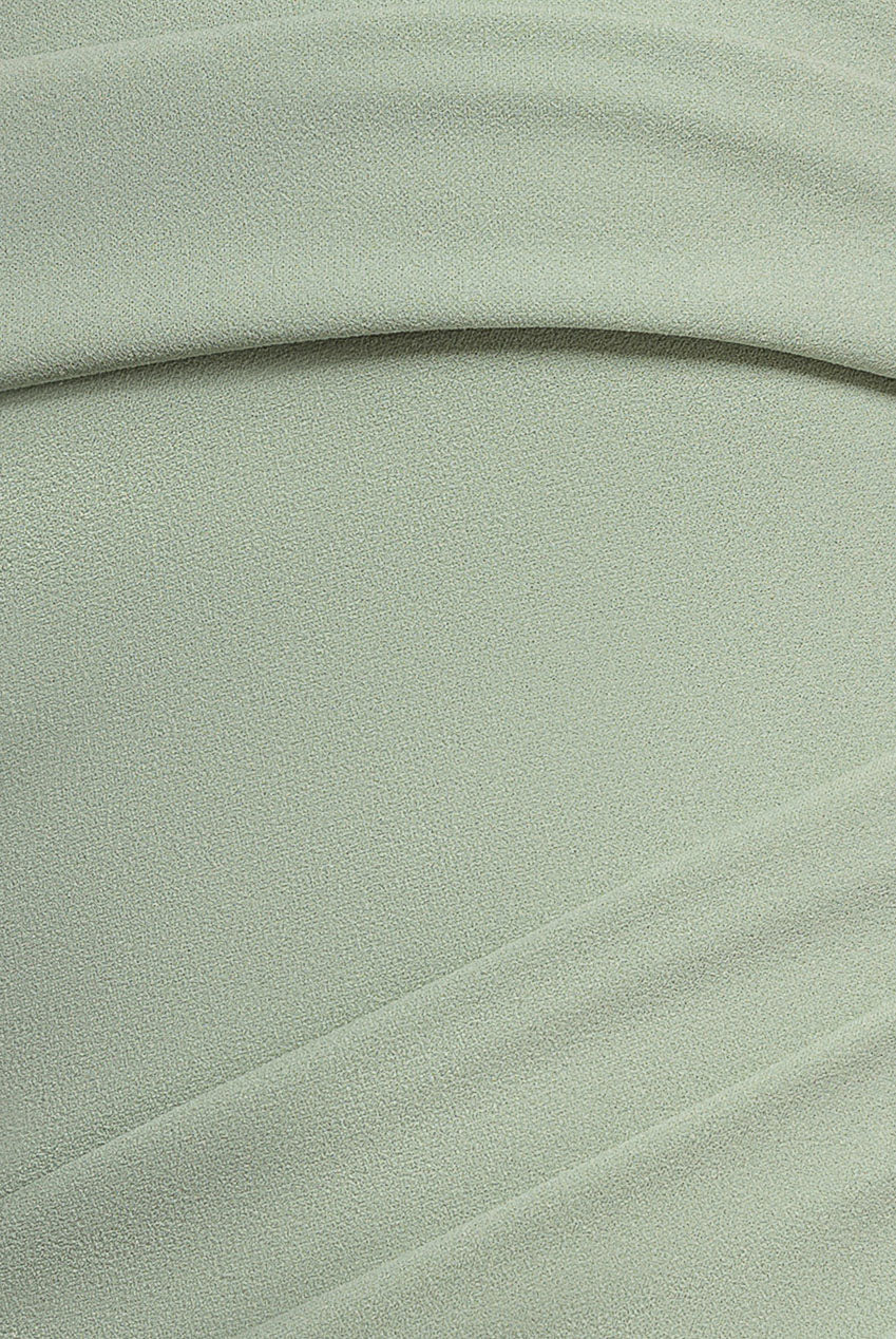 One Shoulder Asymmetric Scuba Crepe Maxi Dress - Sage Green DR3231