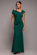 One Shoulder Evening Maxi Dress - Emerald by Goddiva
