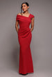 One Shoulder Evening Maxi Dress - Red by Goddiva