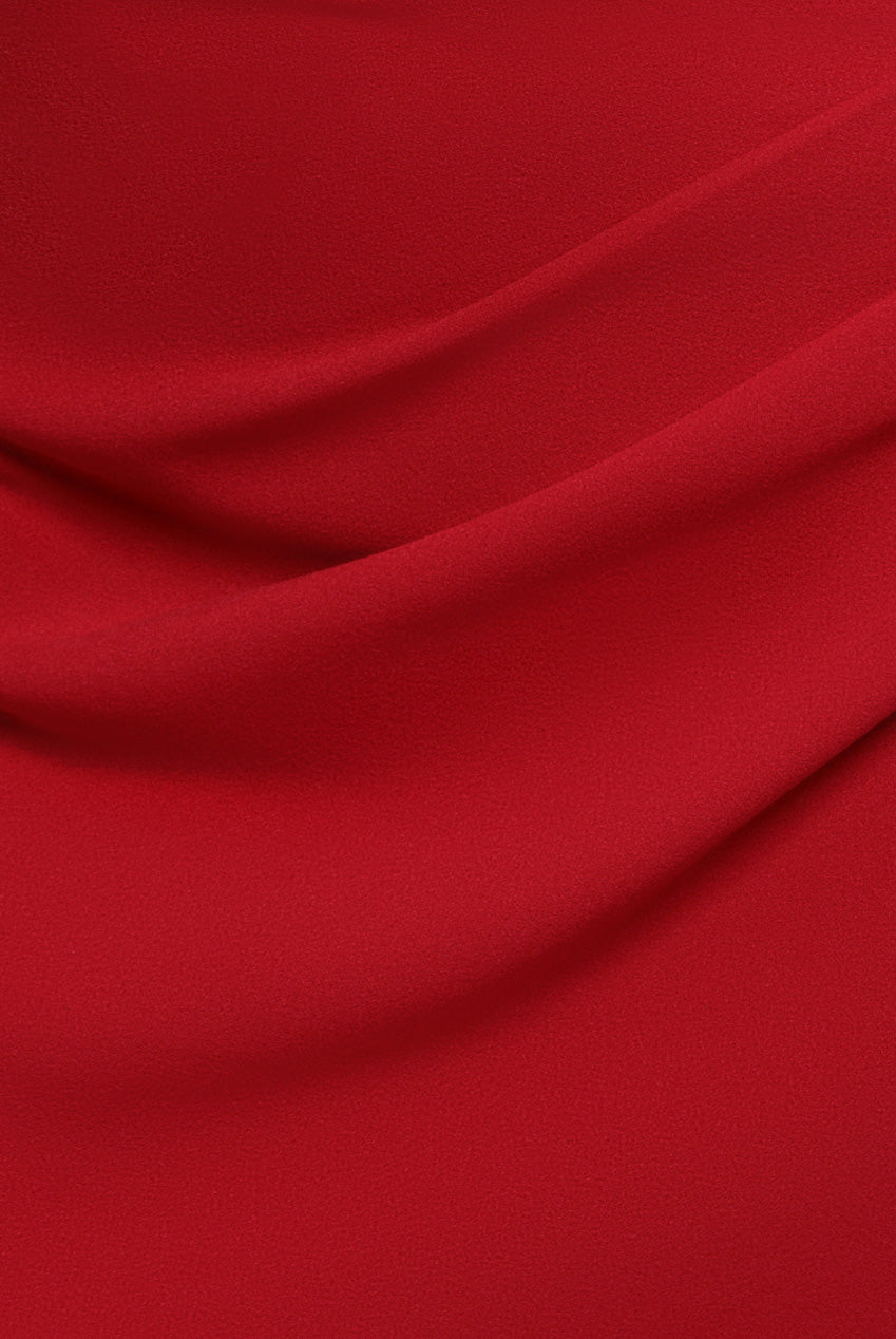 One Shoulder Evening Maxi Dress - Red DR3231