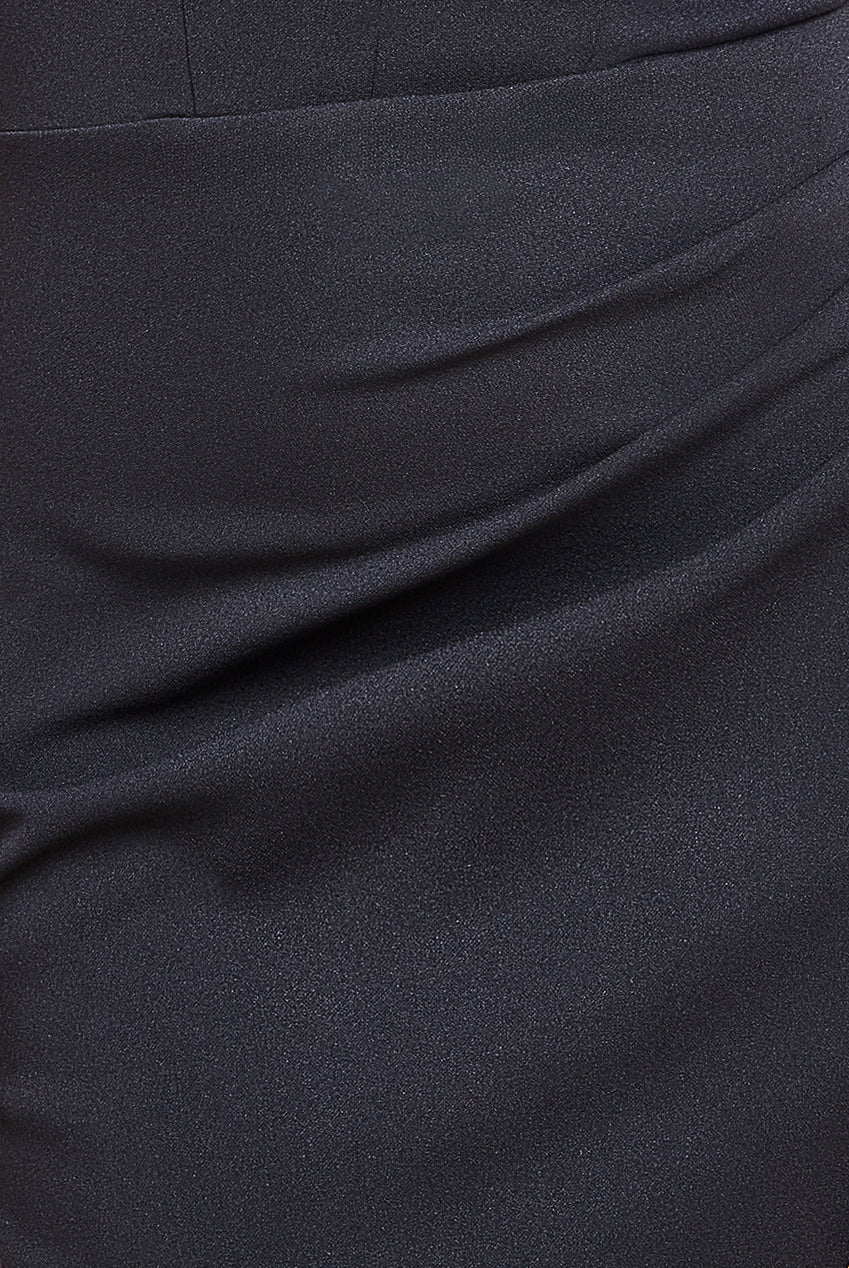 Off The Shoulder Draped Sleeve Maxi Dress - Black DR3259