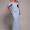 goddiva off shoulder maxi dress product info and reviews Off The Shoulder Draped Sleeve Maxi Dress - Blue