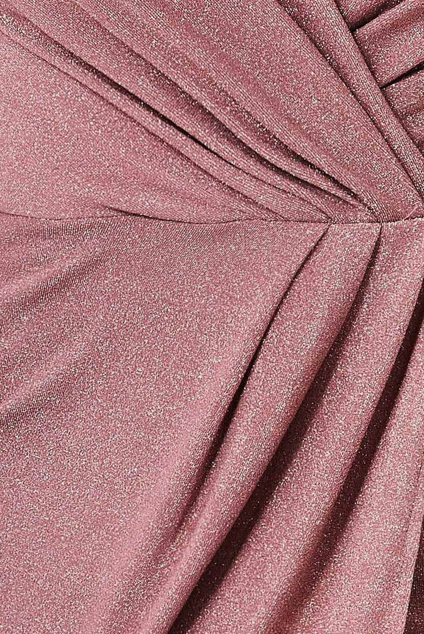 Front Crossover Lurex Split Maxi - Rose DR3314