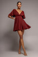 Sparkle Lurex Wrap Mini Skater Dress - Red by Goddiva