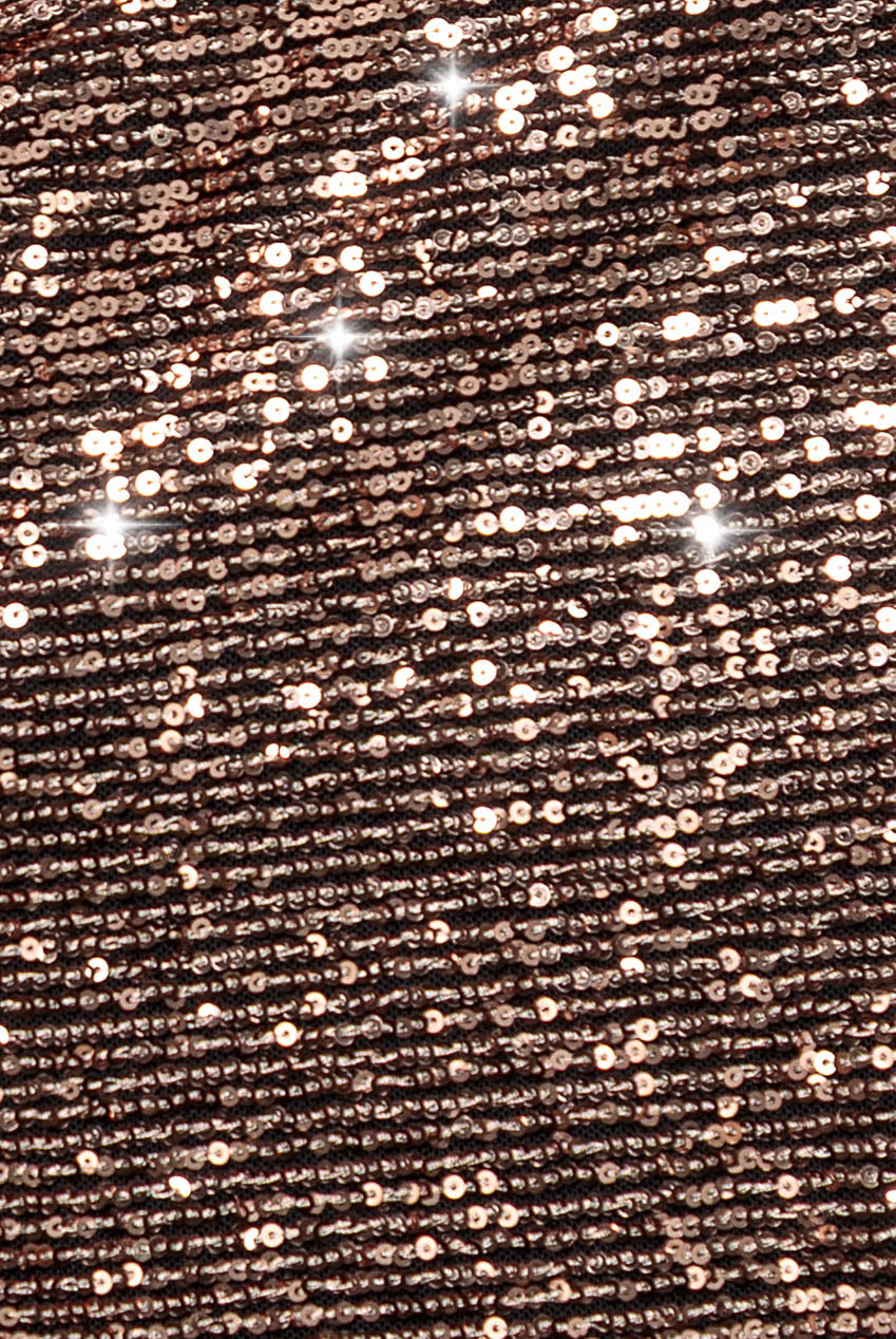 Plus Size Sequin Cowl Neck Midi Dress - Champagne