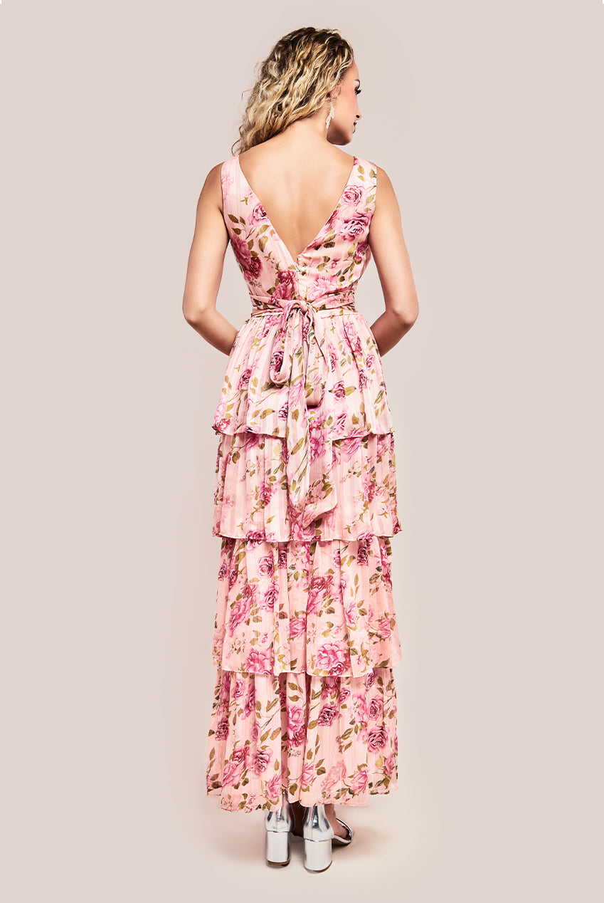 Tiered Chiffon Floral Maxi Dress - Multi DR3328QZ
