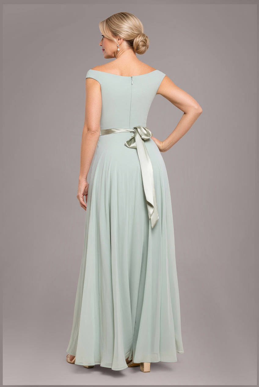 Cowl Neck Chiffon Maxi Dress - Sage Green DR3335M