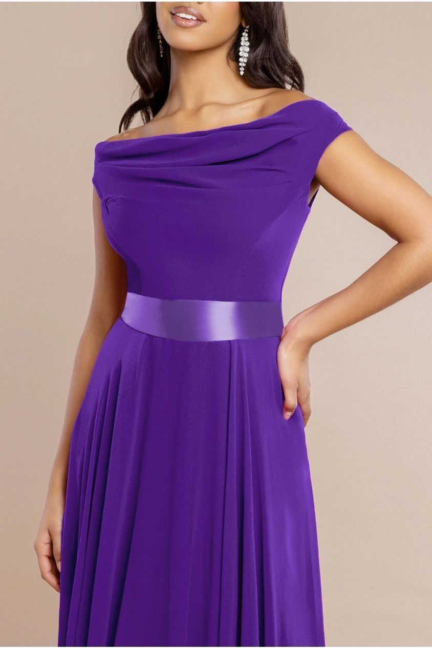Cowl Neck Chiffon Maxi Dress