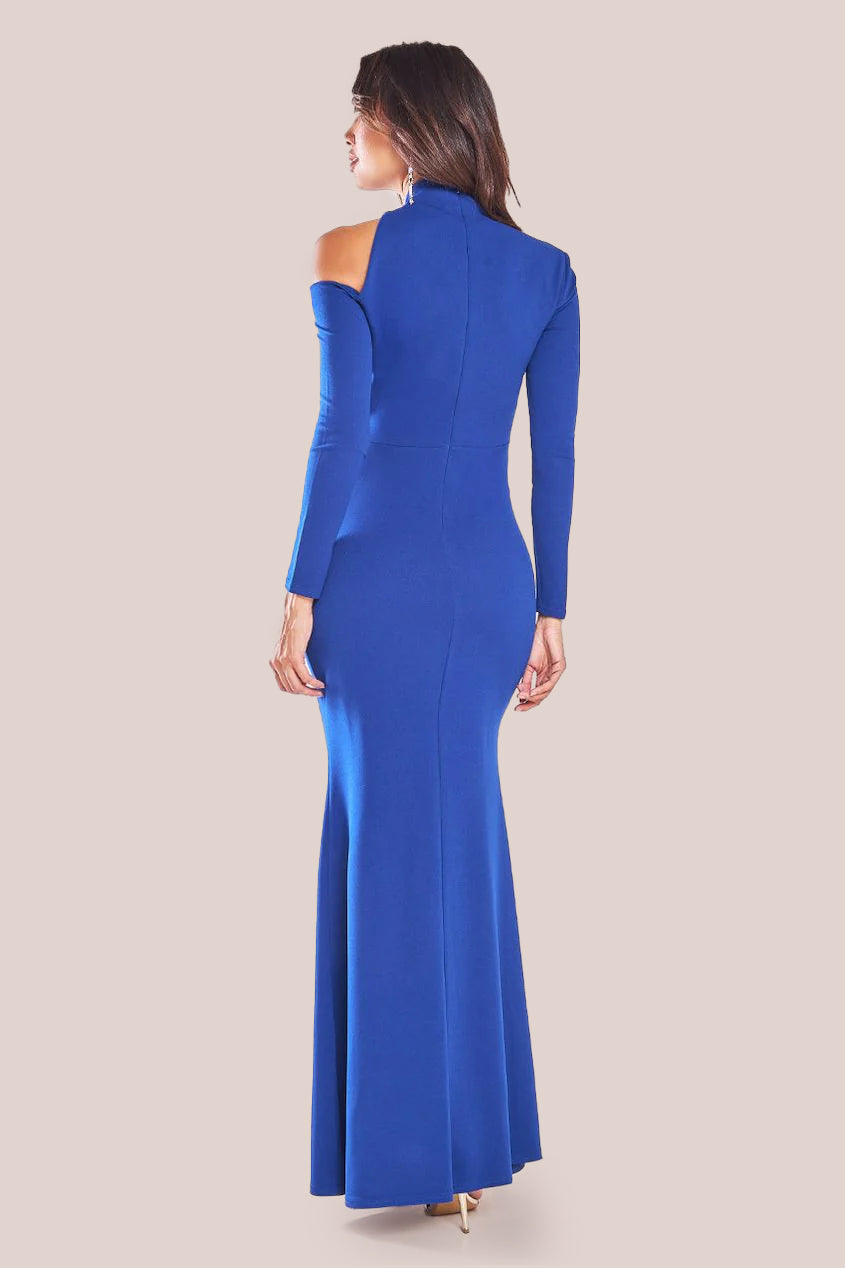 Cutout Scuba Crepe Maxi Dress - Royalblue DR3402