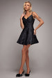 Jacquard Sleeveless A-line Mini Dress - Black by Goddiva