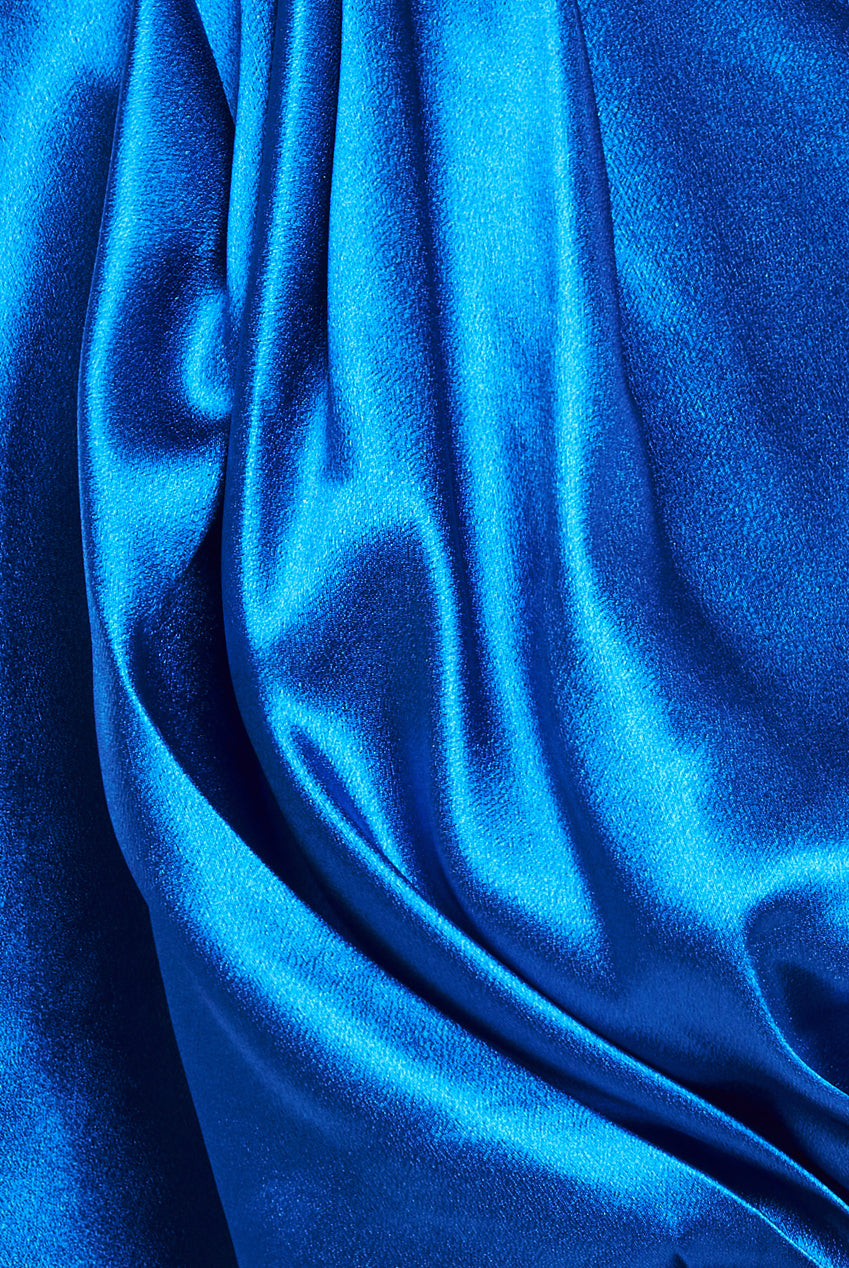 Maternity Satin Drape Shoulder Wrap Maxi Dress - Royal Blue DR3450MAT