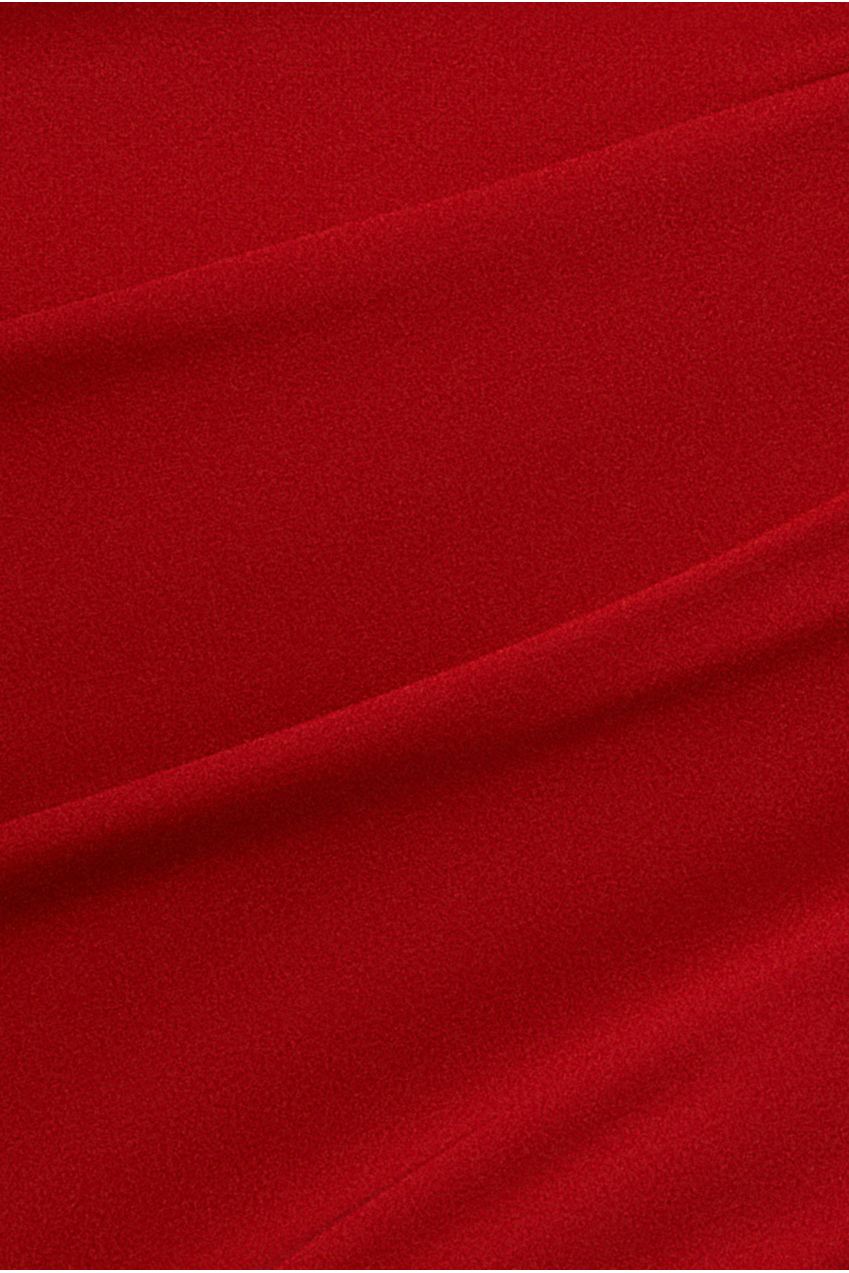 Satin & Scuba Off The Shoulder Maxi Dress - Red DR3460QZ