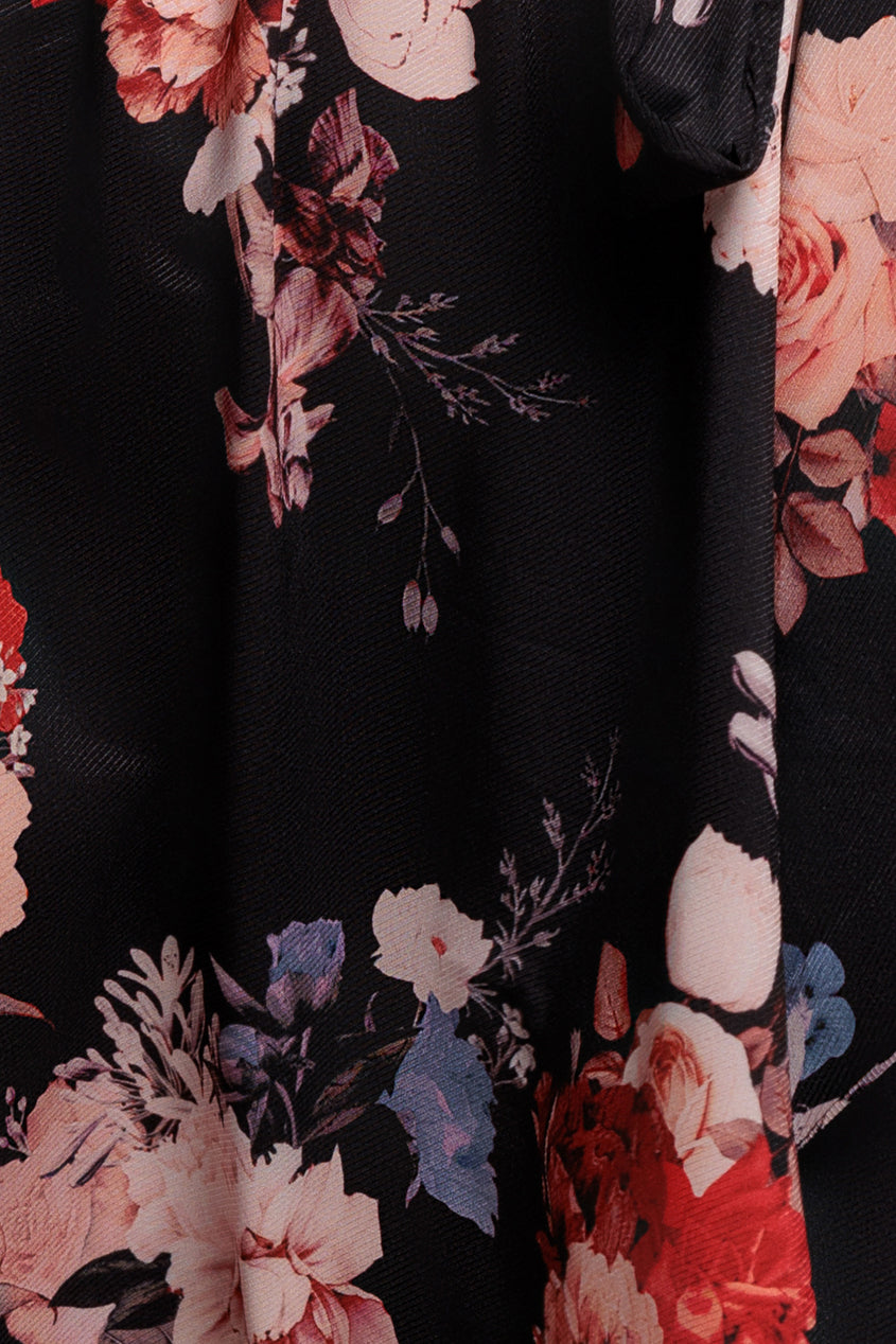 Flutter Sleeve Printed Midi Dress - Leopard Print DR3462